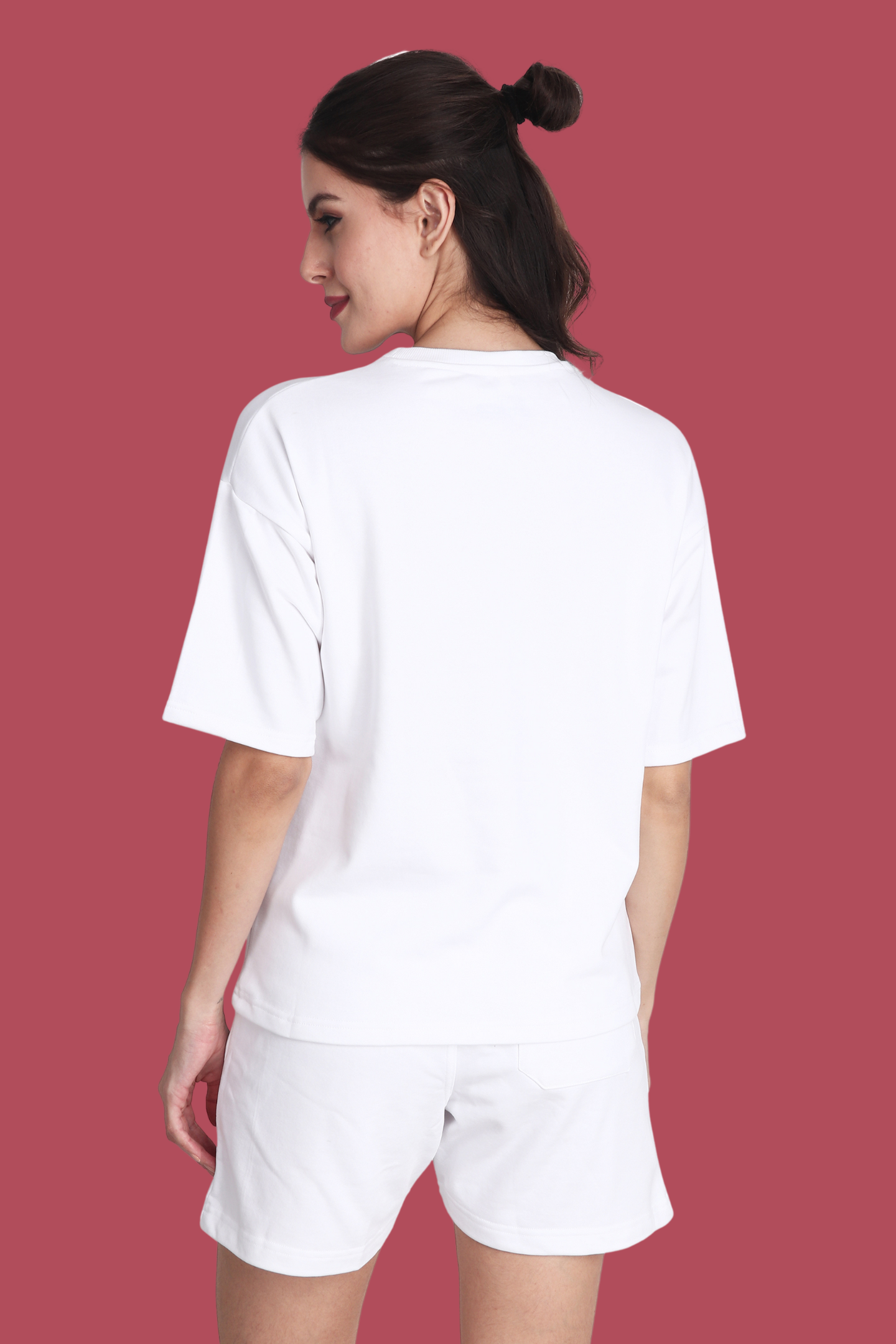 White Unisex Oversized T-shirt & Shorts Co-ord Set - BURBENT®
