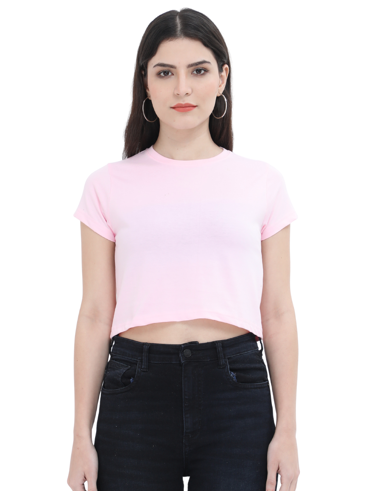 Baby Pink Crop Tshirt for Women - BURBENT®