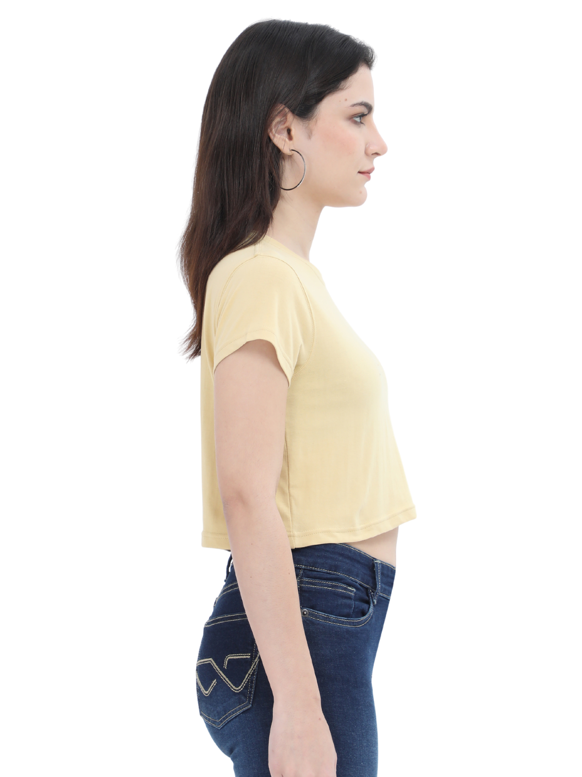 Beige Crop Tshirt for Women - BURBENT®