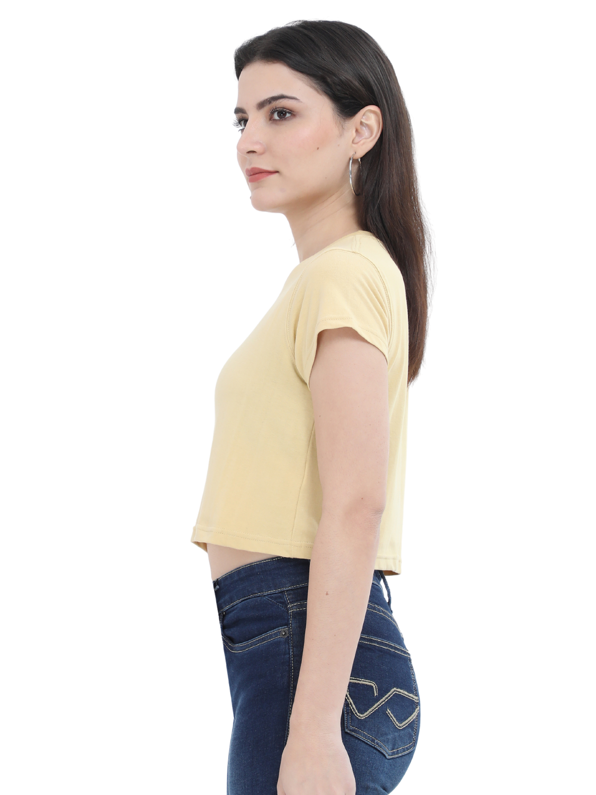 Beige Crop Tshirt for Women - BURBENT®