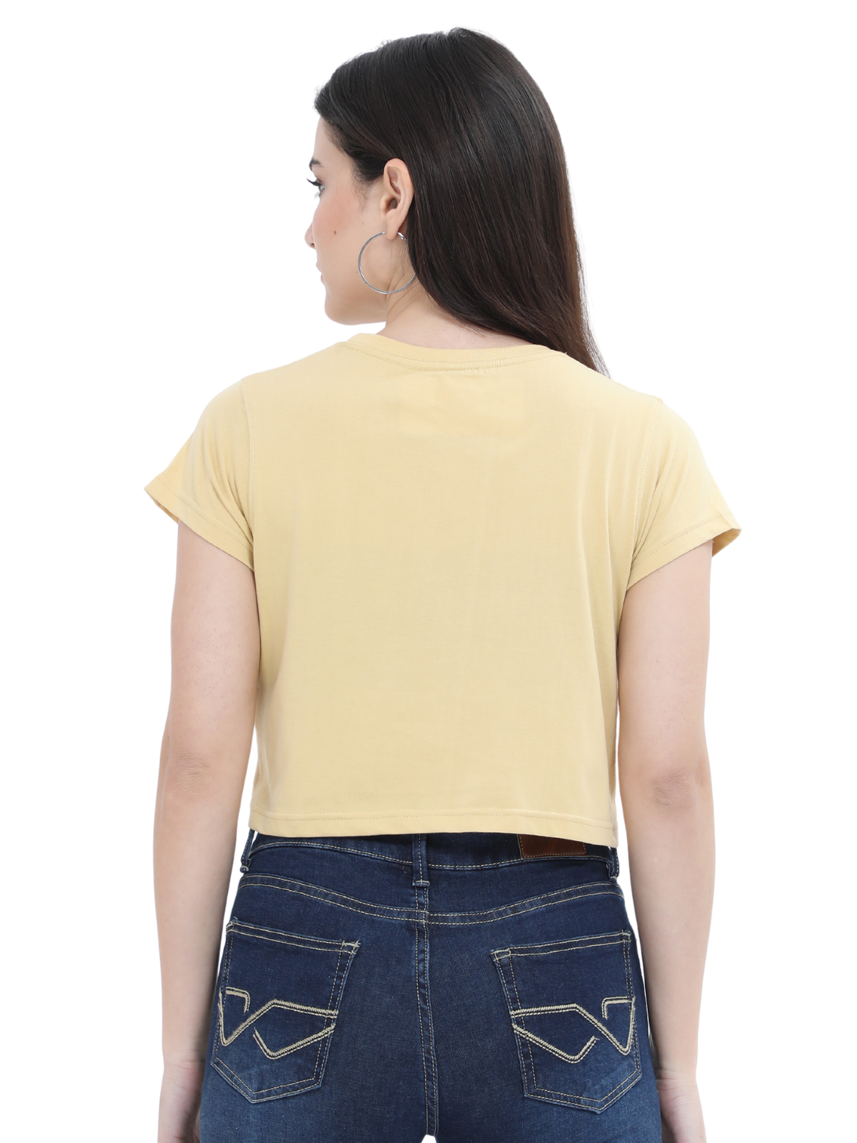 Beige Crop Tshirt for Women - BURBENT®