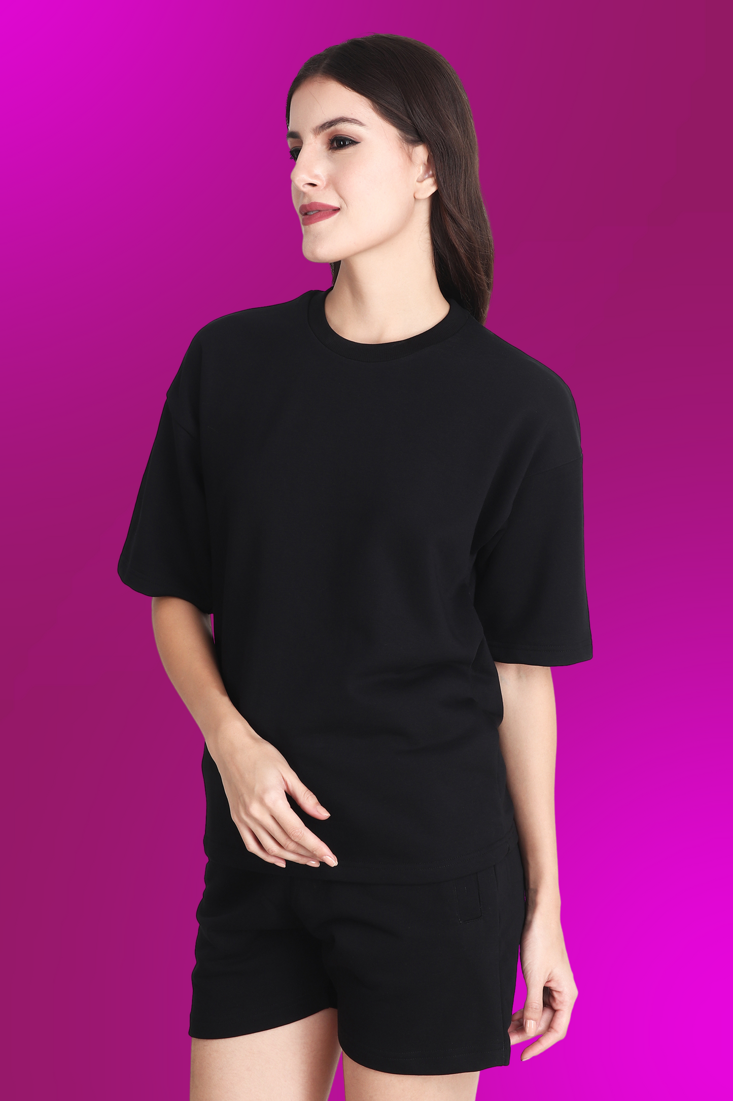 Black Unisex Oversized T-shirt & Shorts Co-ord Set - BURBENT®