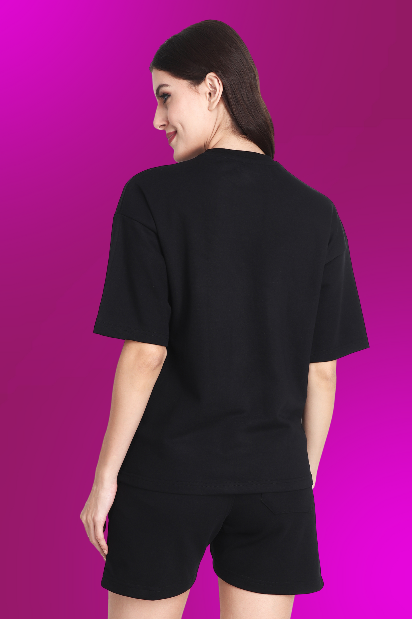 Black Unisex Oversized T-shirt & Shorts Co-ord Set - BURBENT®