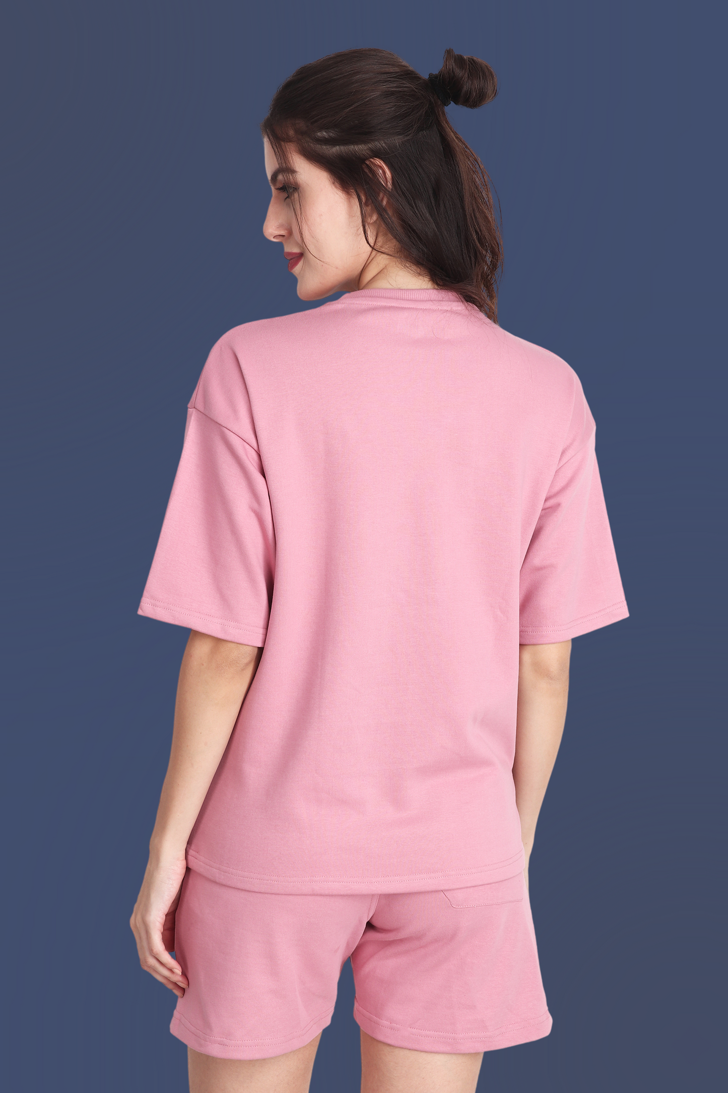 Flamingo Pink Unisex Oversized T-shirt & Shorts Co-ord Set - BURBENT®