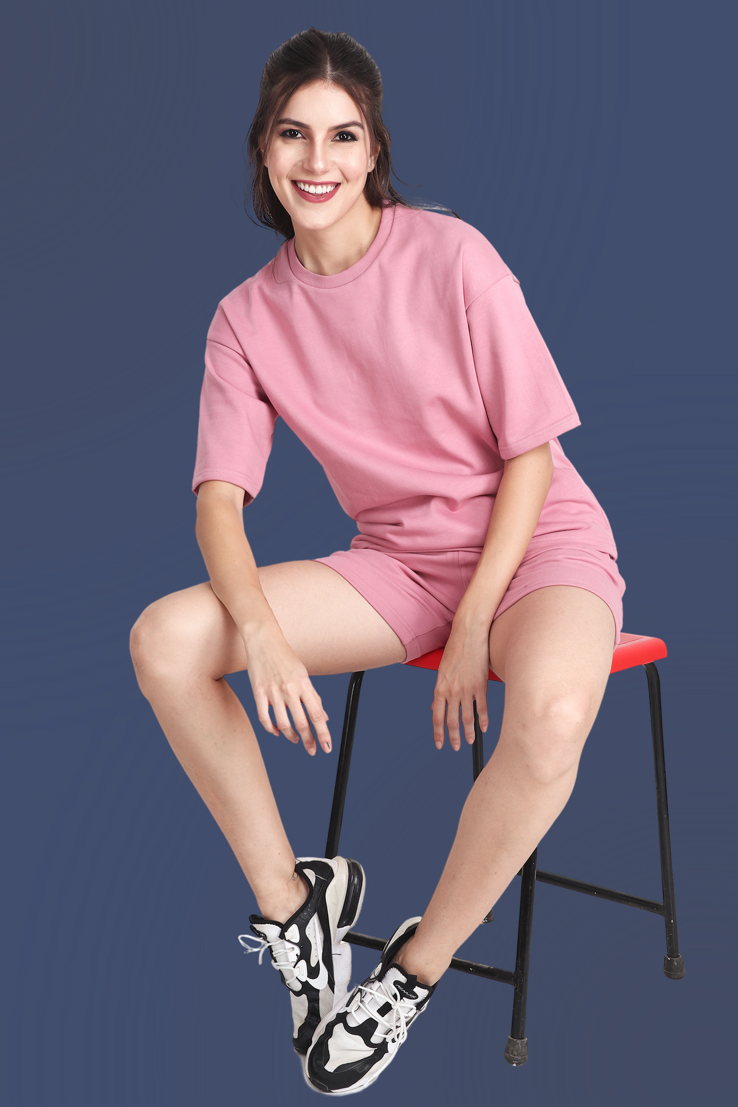 Flamingo Pink Unisex Oversized T-shirt & Shorts Co-ord Set - BURBENT®