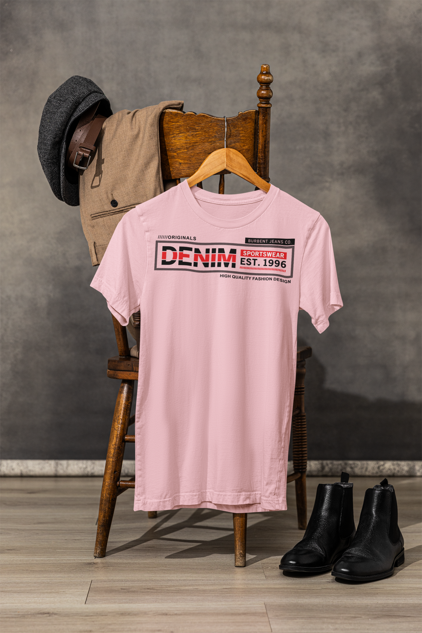 Originals: Light Pink Core Denim Tee - BURBENT®