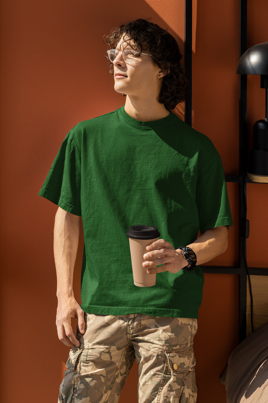 Dark Green Oversized Fit Unisex Tshirt - BURBENT®