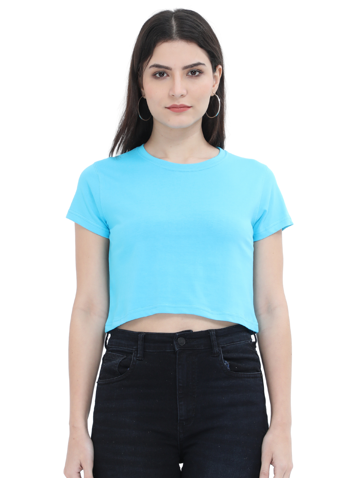 Sky Blue Crop Tshirt for Women - BURBENT®