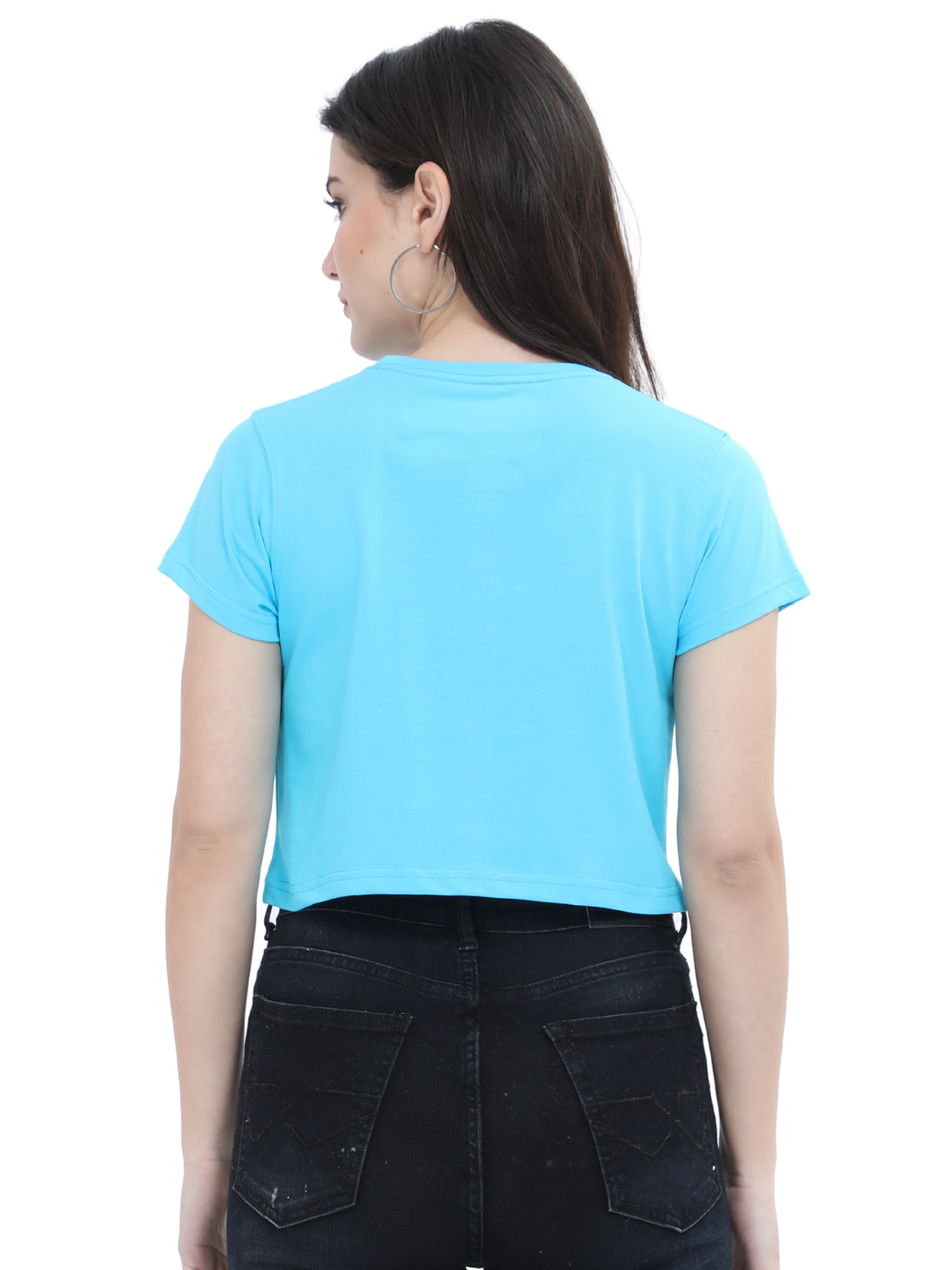 Sky Blue Crop Tshirt for Women - BURBENT®