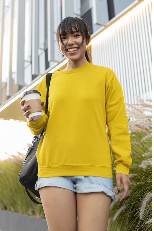 Mustard Yellow Unisex Crew Neck Sweatshirt - BURBENT®