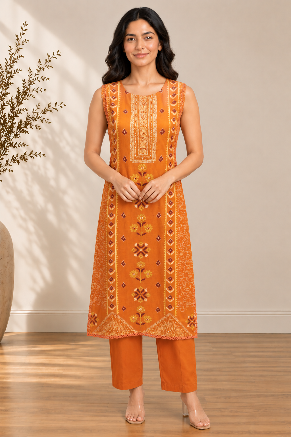 Burnt Orange Modal Mirror A-Line Set