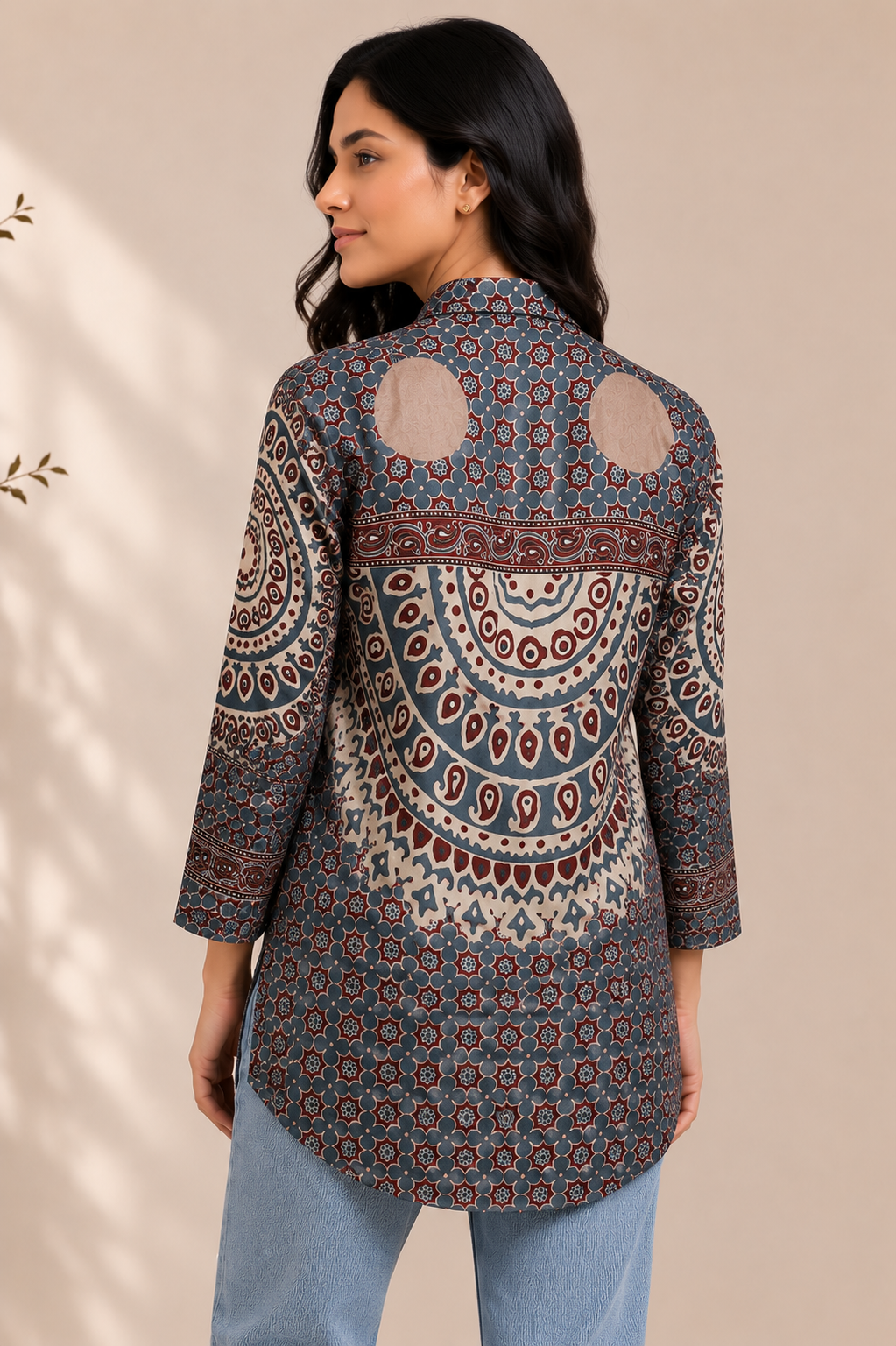 Midnight Mosaic Crepe Silk Shirt