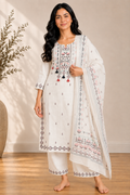 Soft Mulmul Embroidered Suit Set