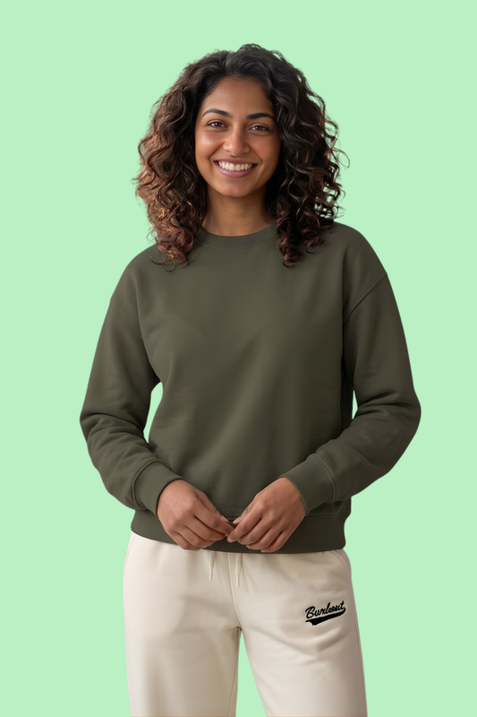 Olive Green Unisex Pullover Sweatshirt