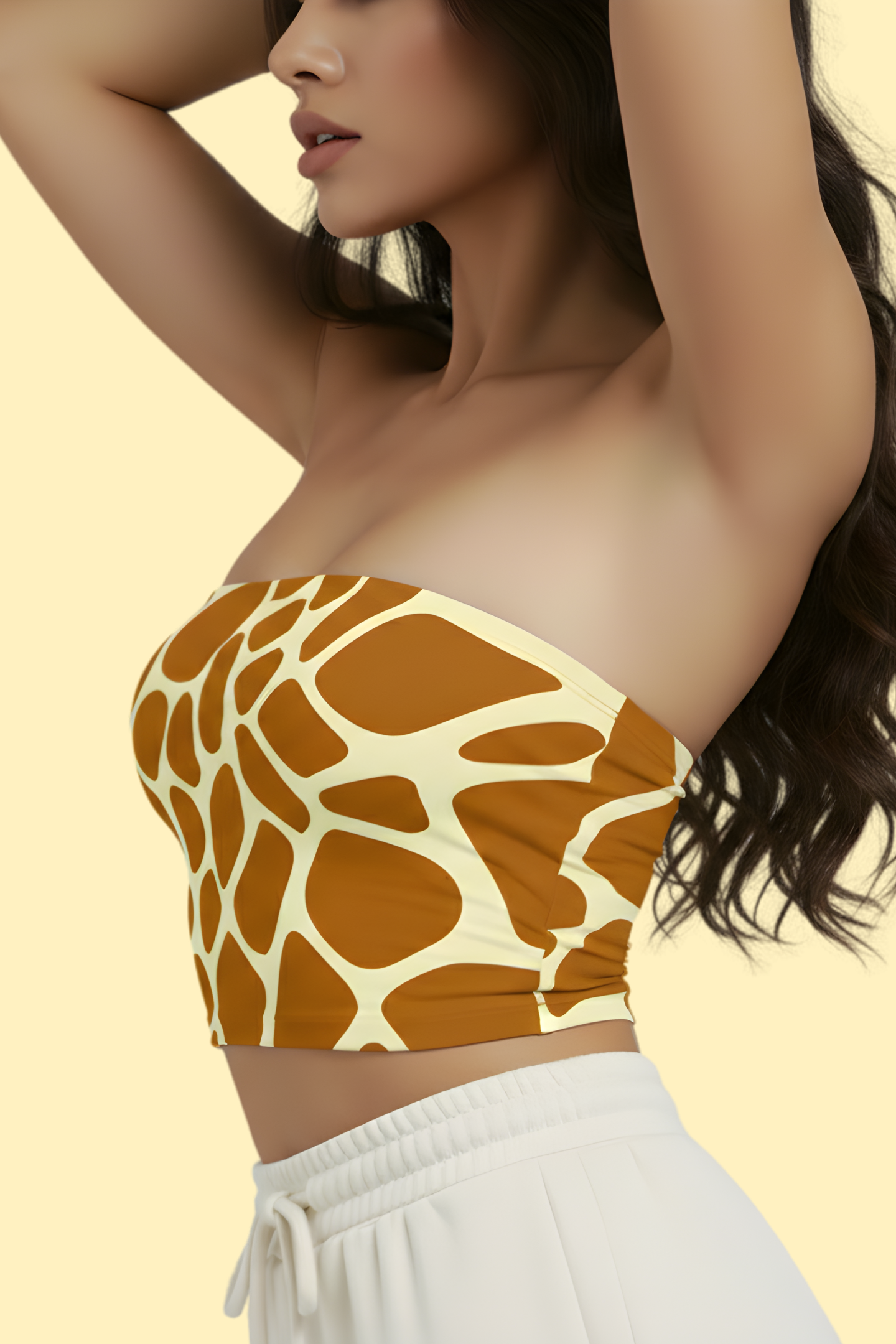 Safari Glow Giraffe Print Tube Top