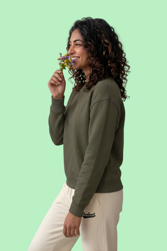 Olive Green Unisex Pullover Sweatshirt