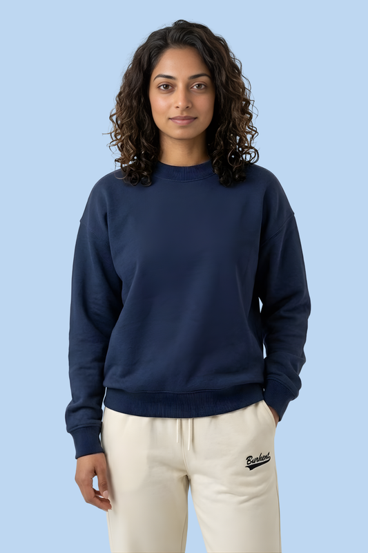 Navy Blue Unisex Pullover Sweatshirt