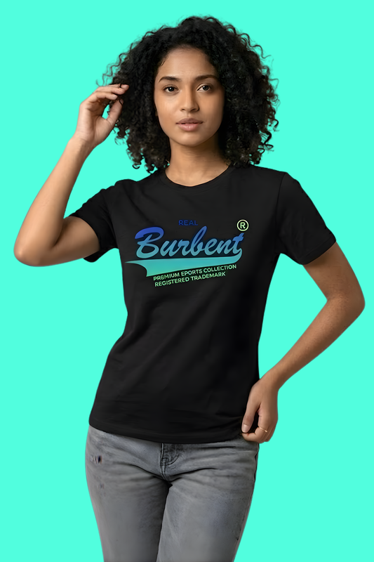 Burbent® Real Gradient Logo Premium Stretch T-Shirt – Black