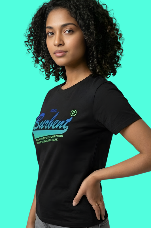 Burbent® Real Gradient Logo Premium Stretch T-Shirt – Black