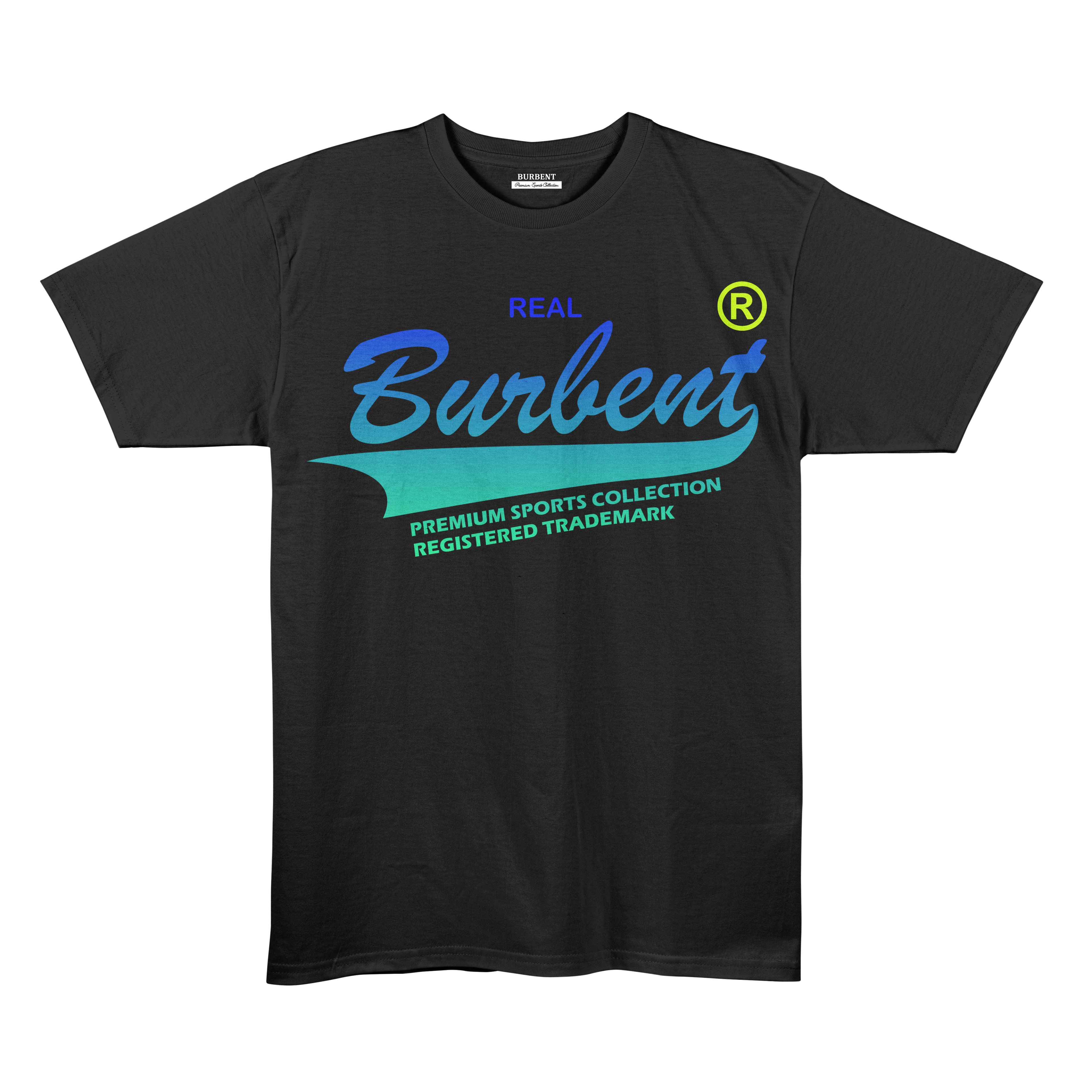 Burbent® Real Gradient Logo Premium Stretch T-Shirt – Black