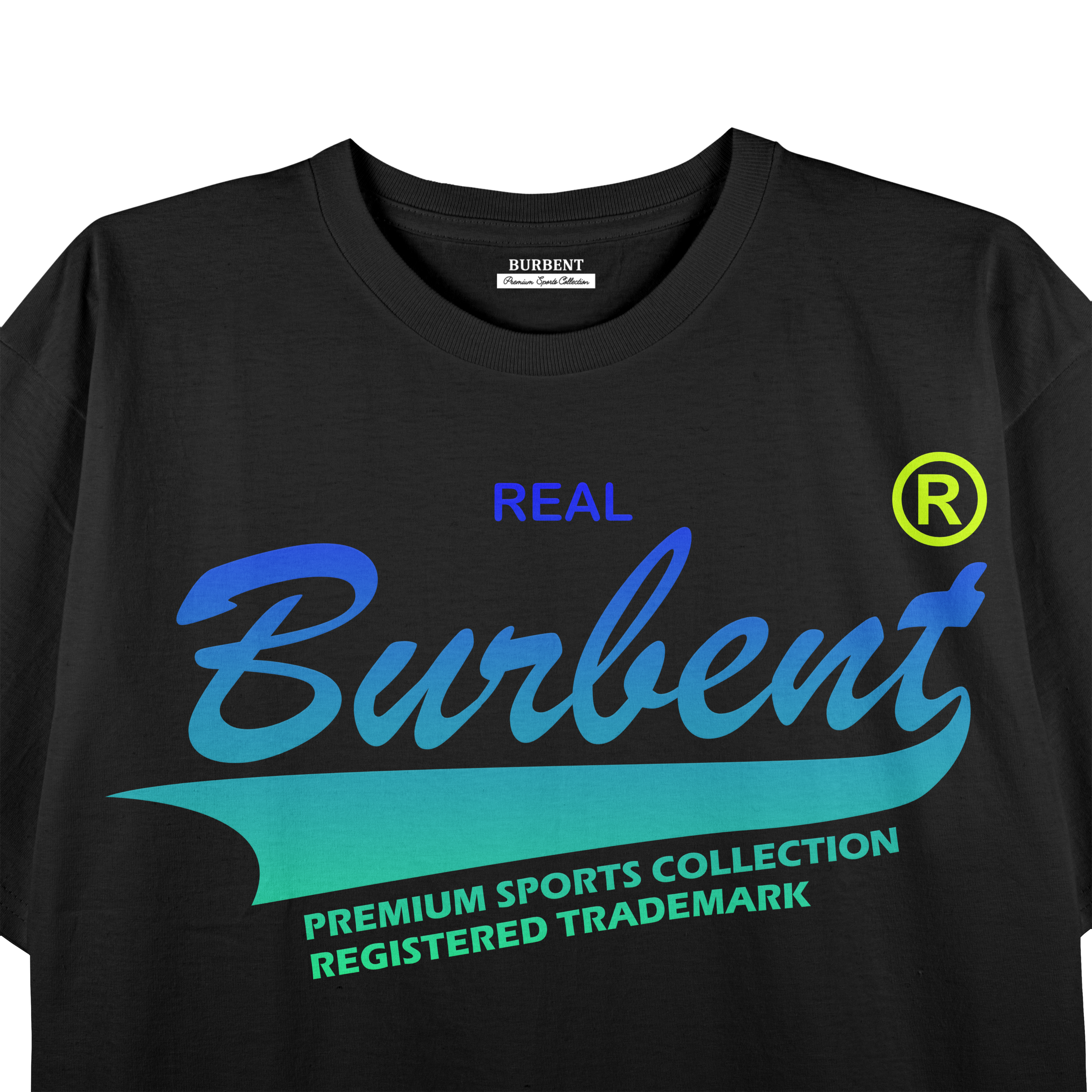 Burbent® Real Gradient Logo Premium Stretch T-Shirt – Black