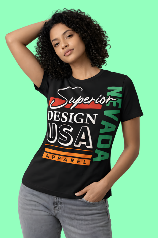 Superior Design USA Nevada Graphic Premium Stretch T-Shirt – Black