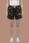 Brown Unisex Tie-Dye Shorts