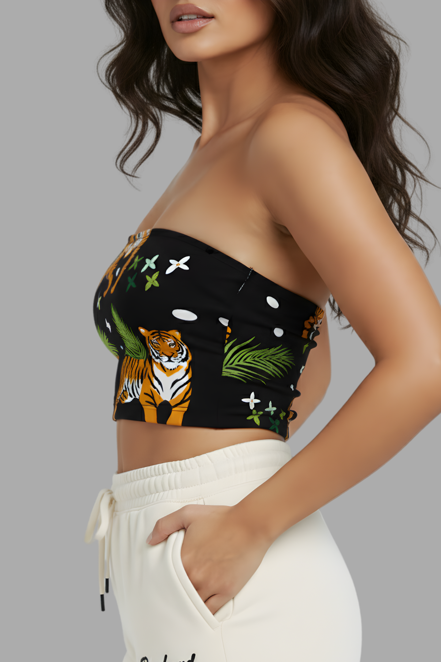 Jungle Muse Tiger Print Tube Top