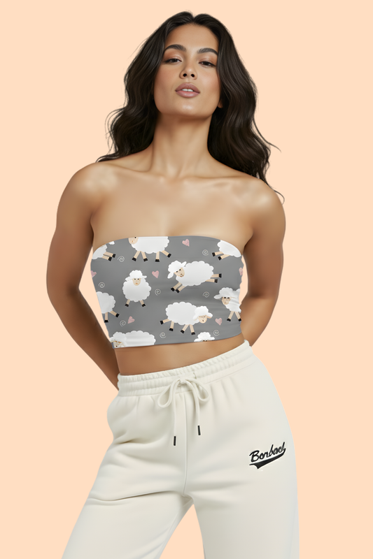 Soft Rebel Sheep Print Tube Top