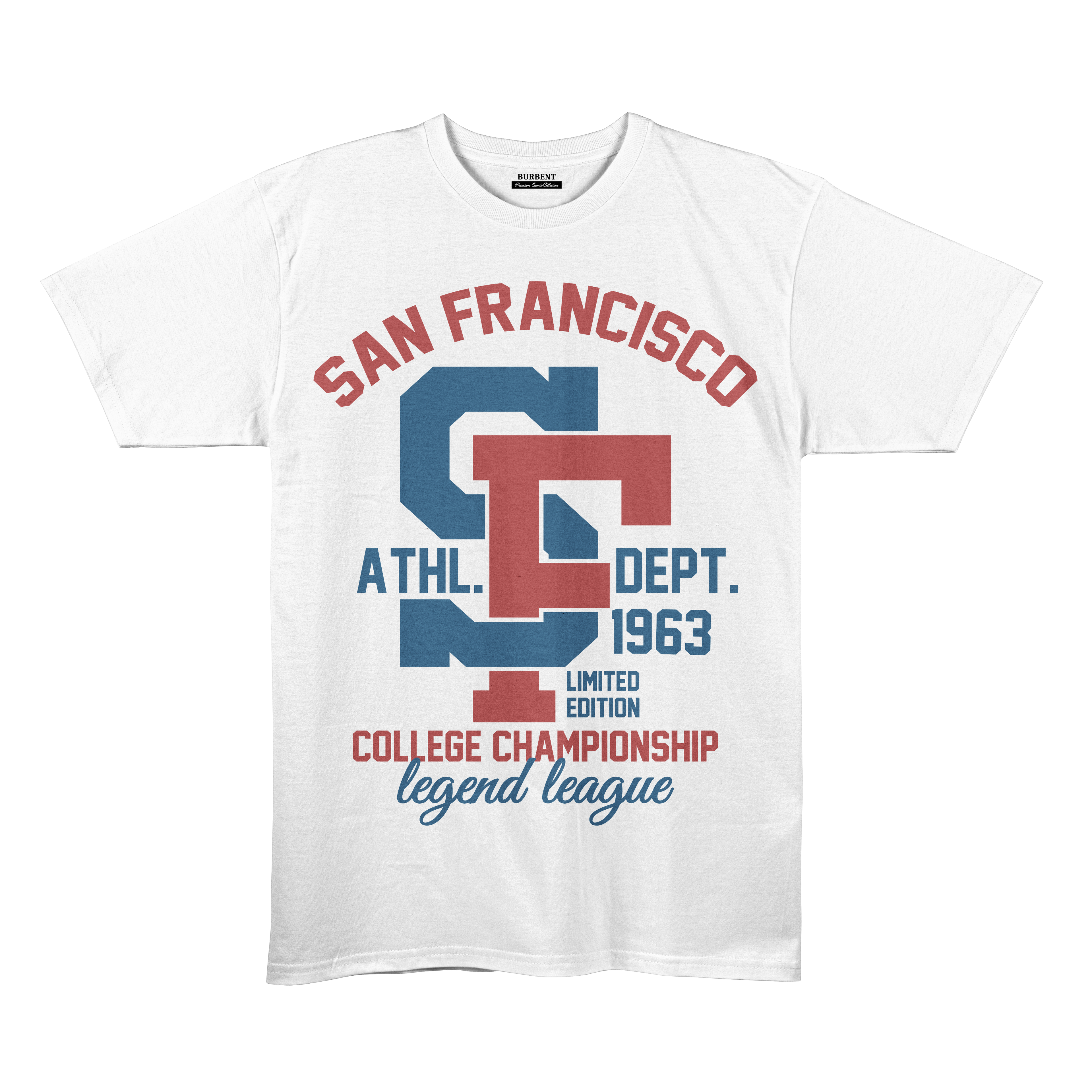 San Francisco College Championship Graphic Premium Stretch T-Shirt – White