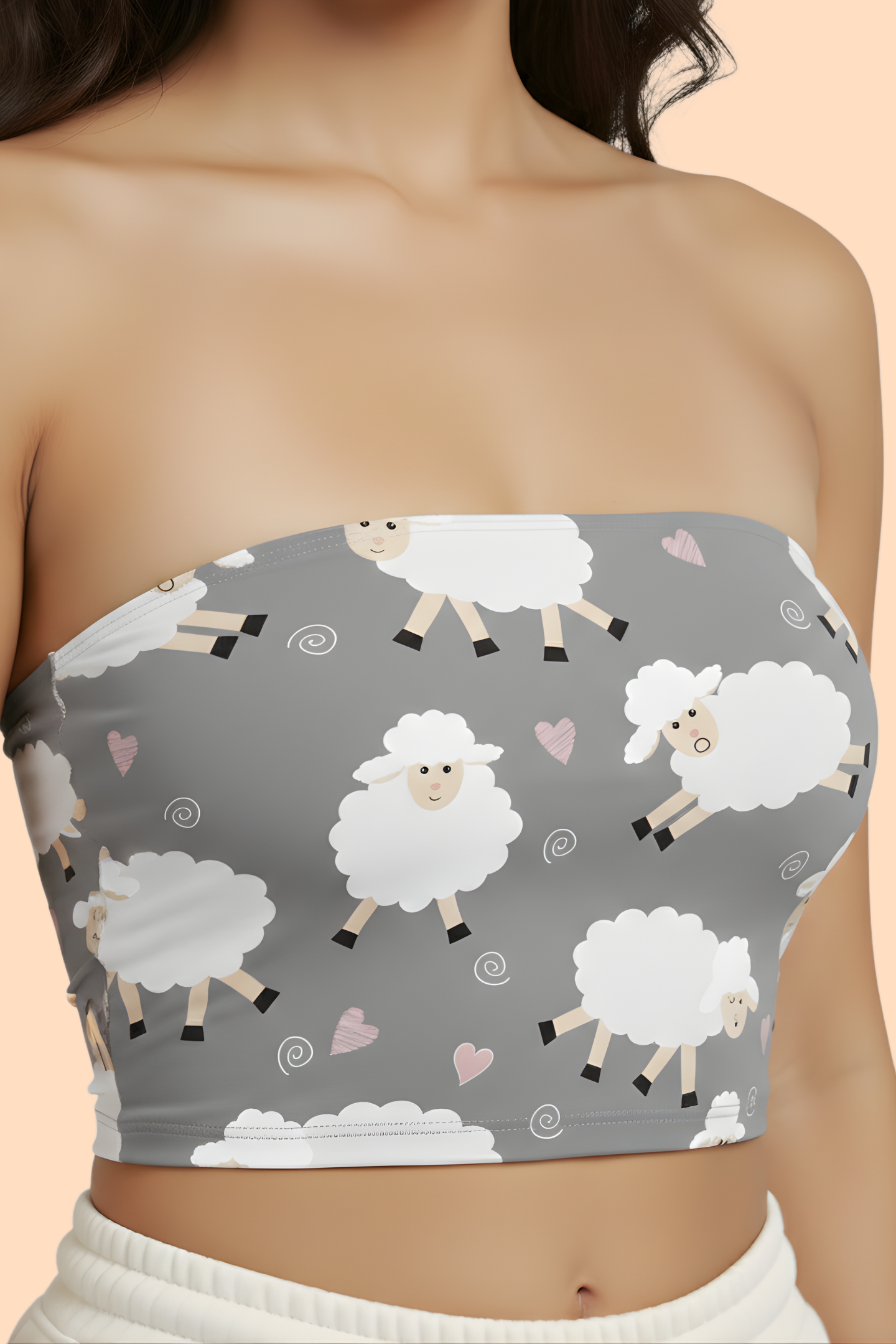 Soft Rebel Sheep Print Tube Top