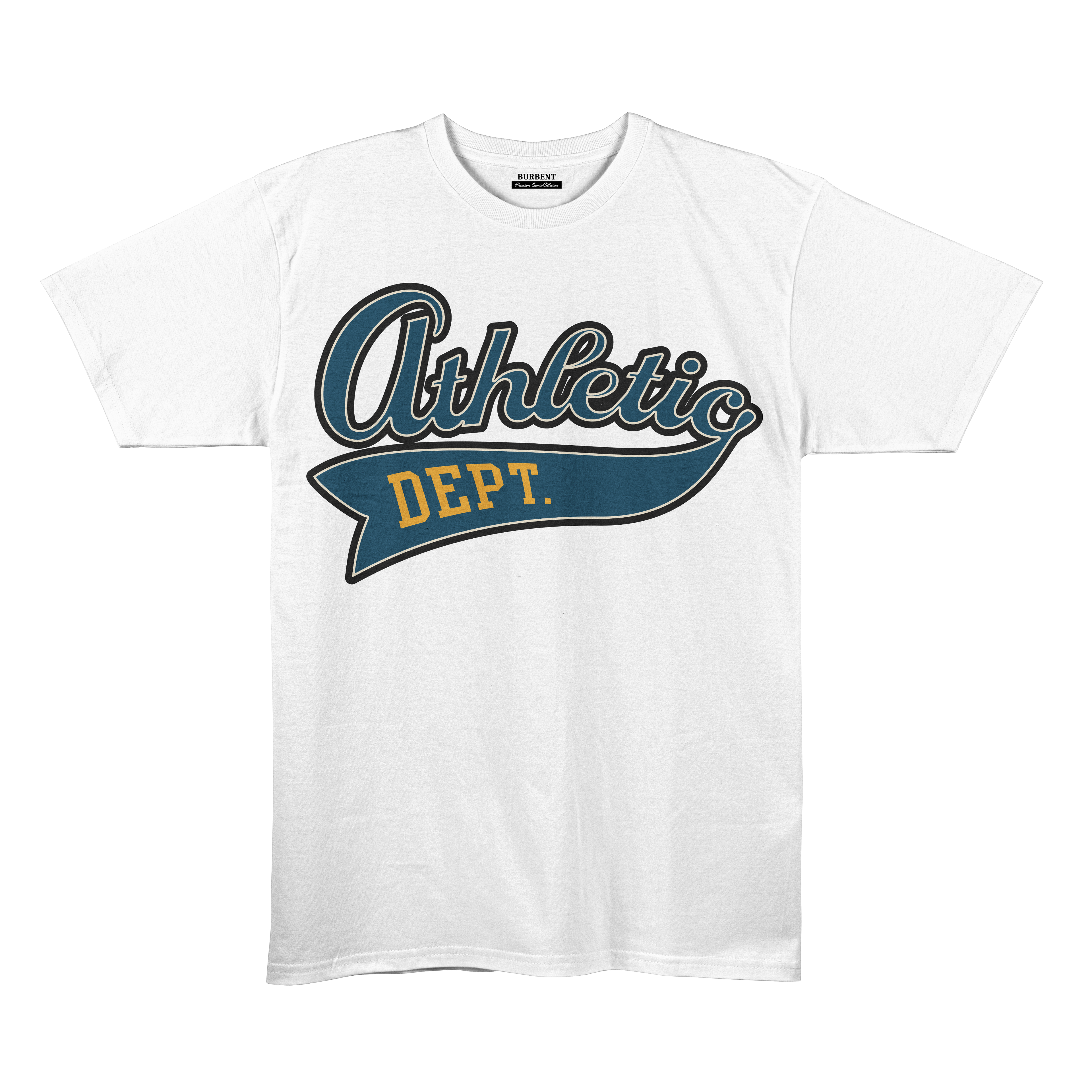 Athletic Dept. Vintage Script Graphic Premium Stretch T-Shirt – White