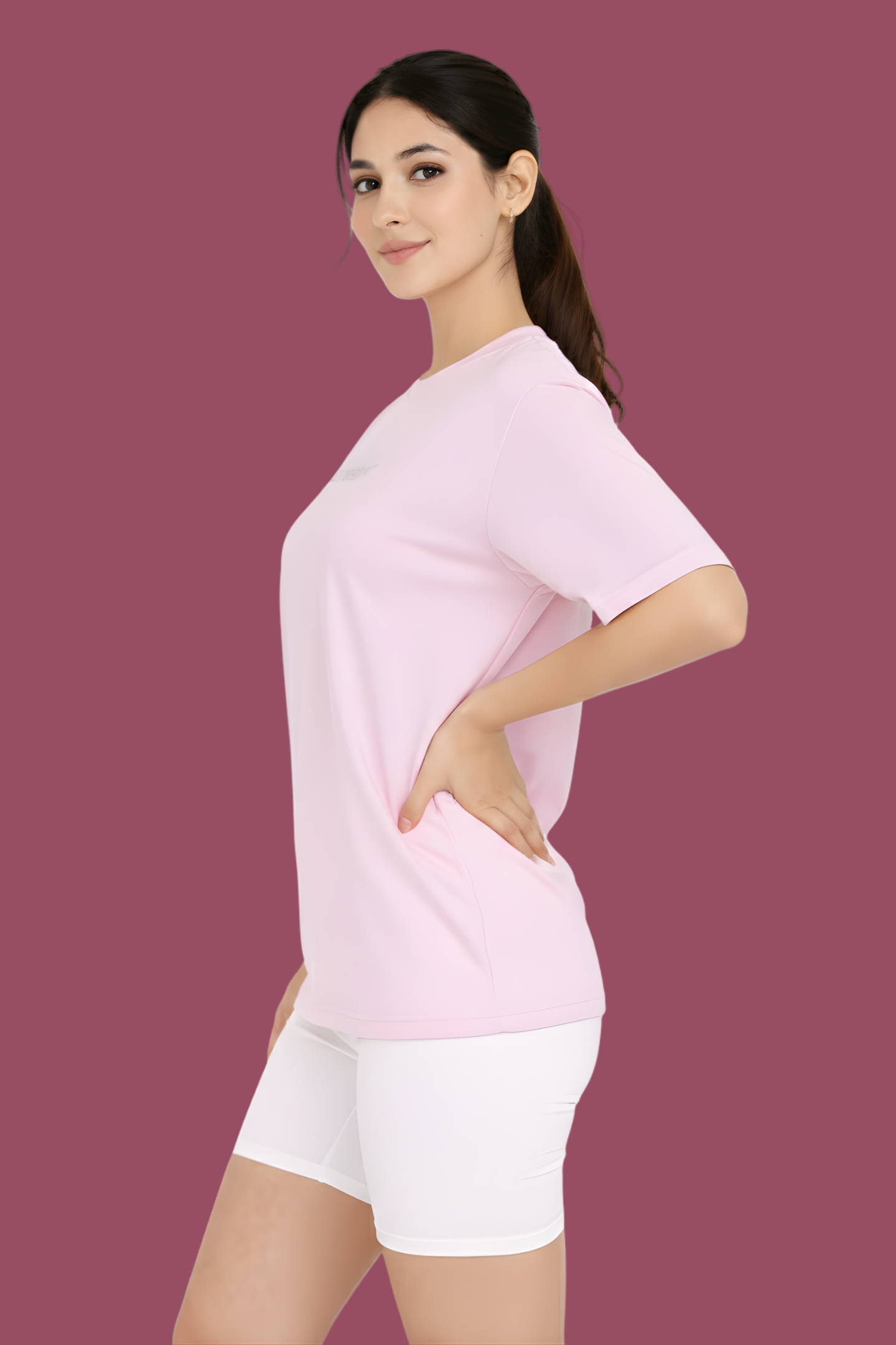 Baby Pink Oversized French Terry Unisex T-Shirt