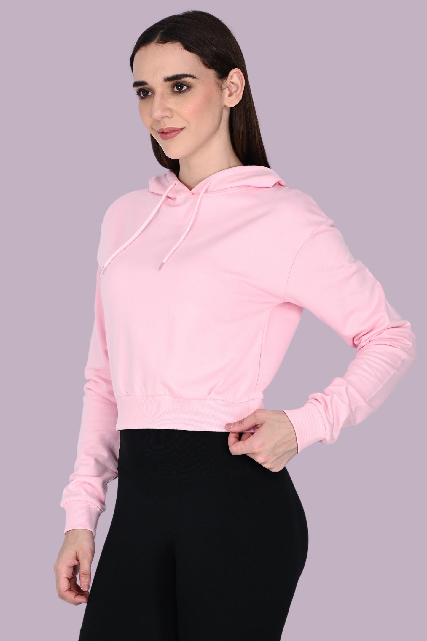 Light Pink Crop Hoodie