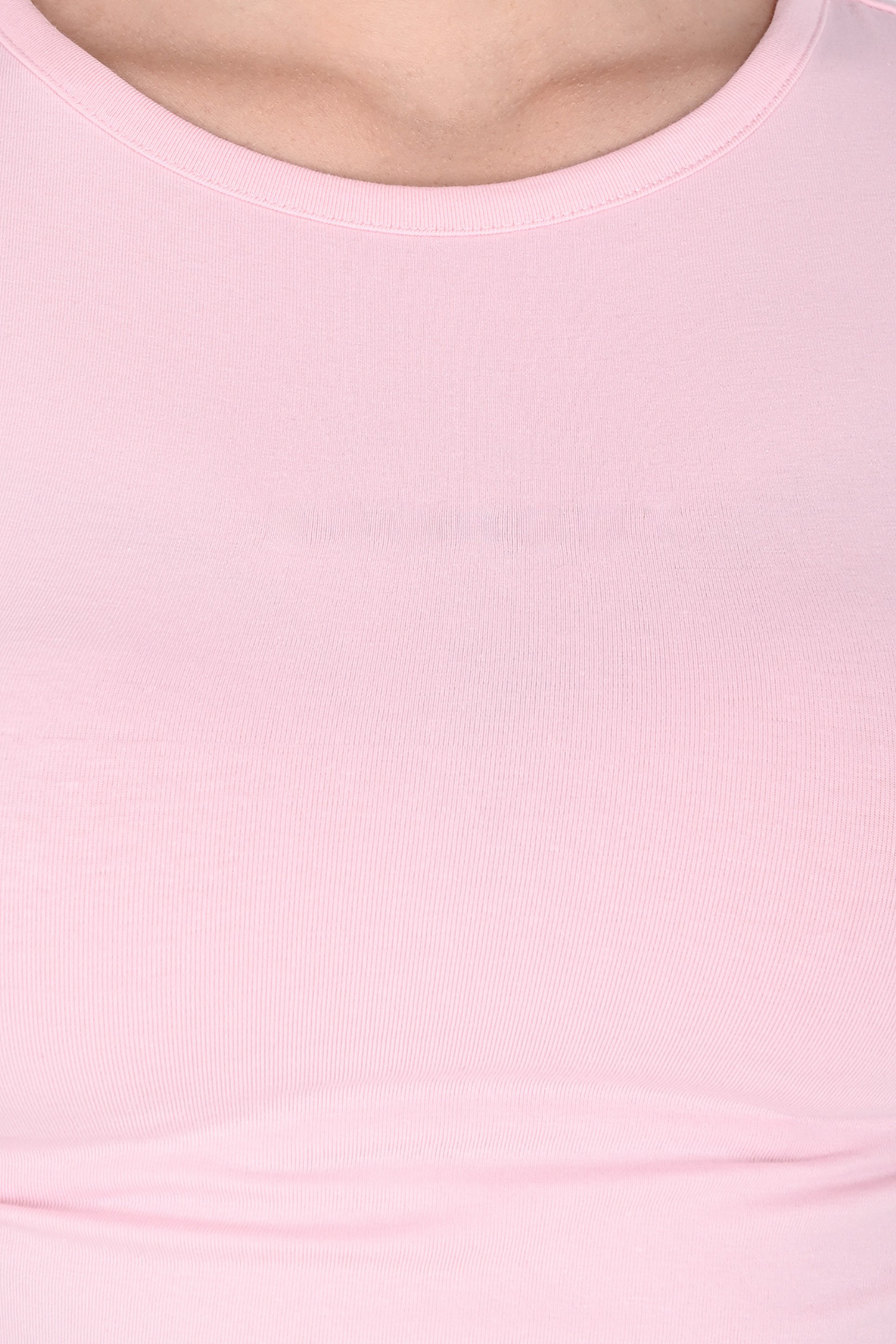 Light Pink Fitted Crop Tee