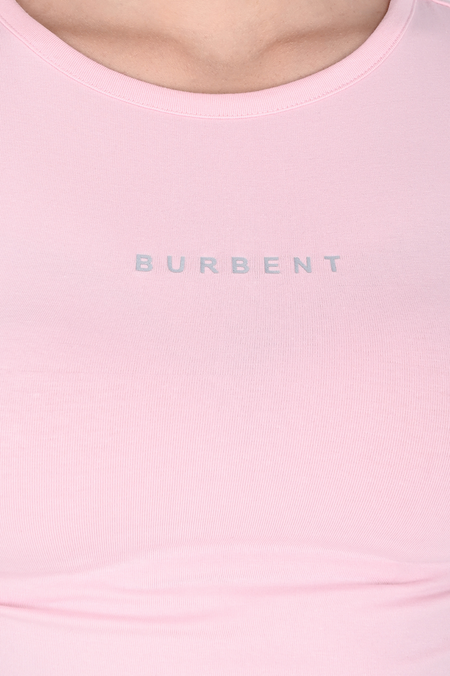Baby Pink Fitted Crop Tee for Women