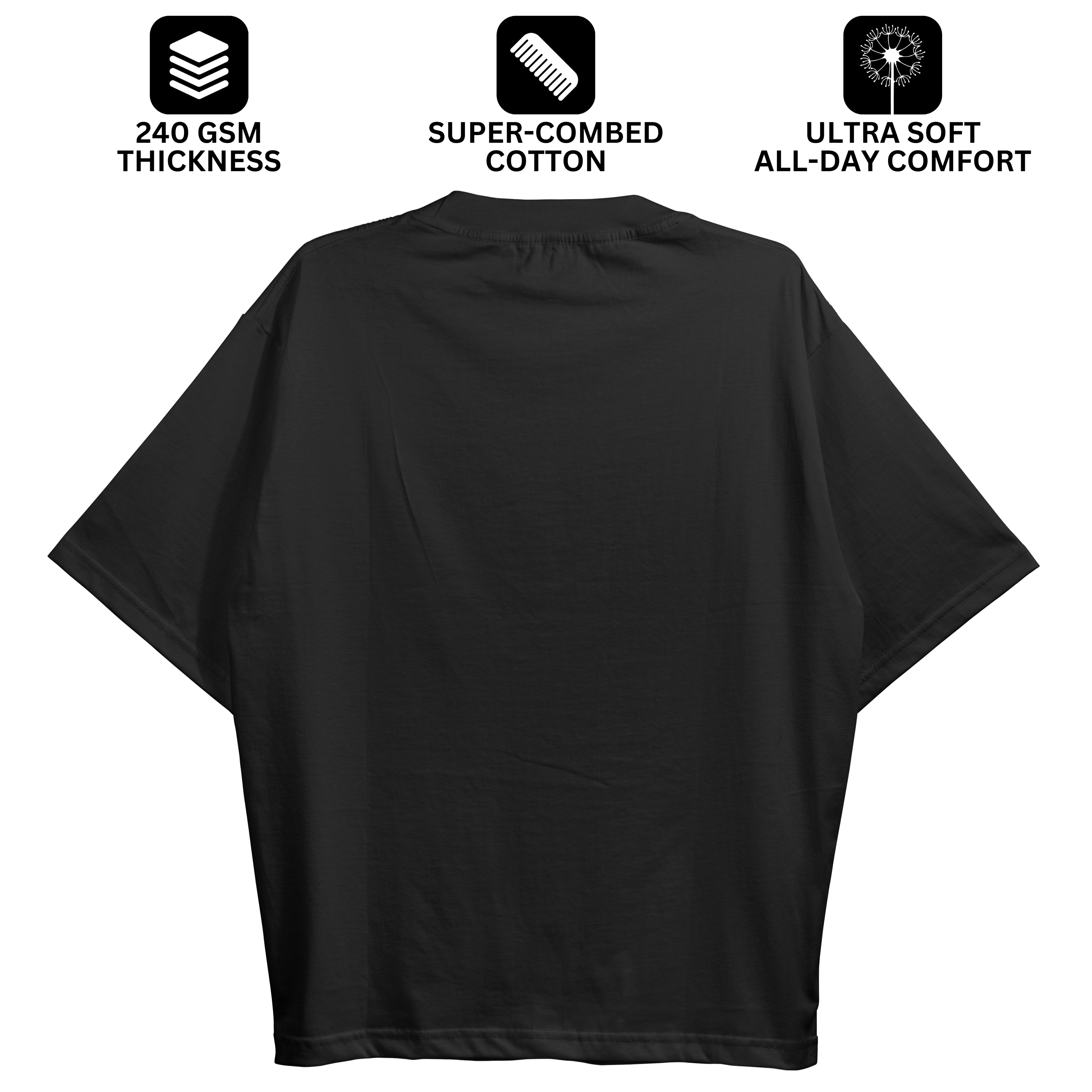 Black Oversized Fit Unisex Tshirt