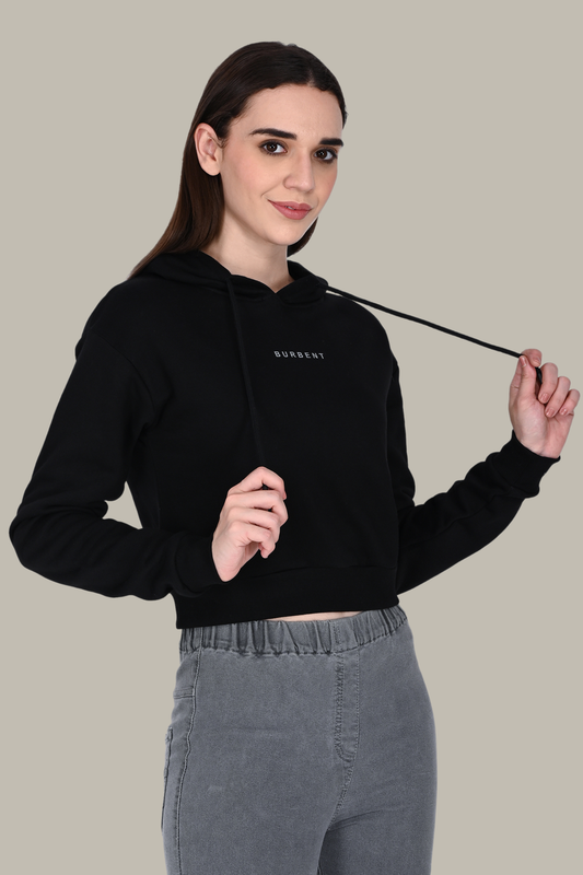 Black Crop Hoodie