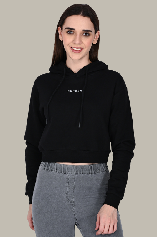 Black Crop Hoodie