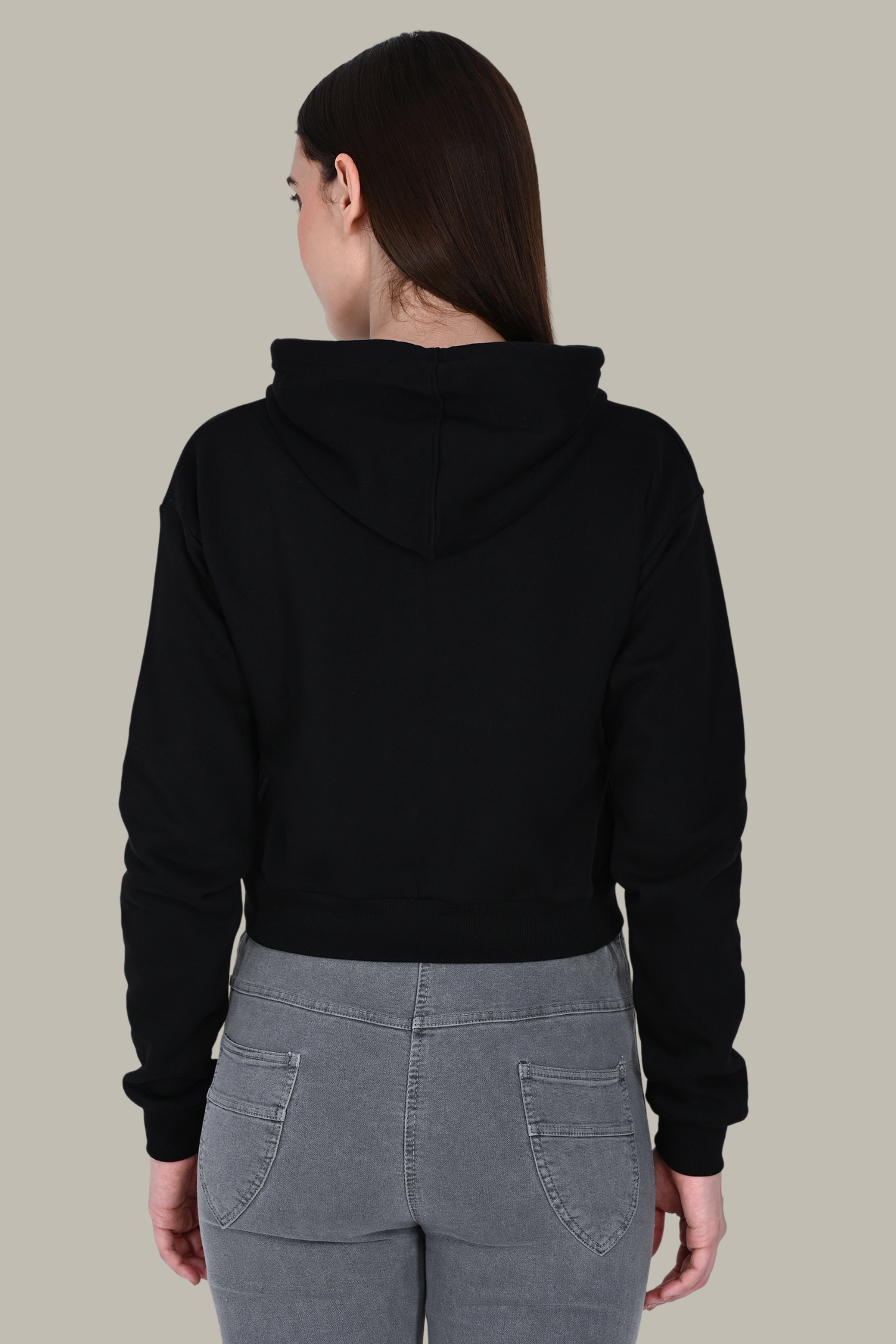 Black Crop Hoodie