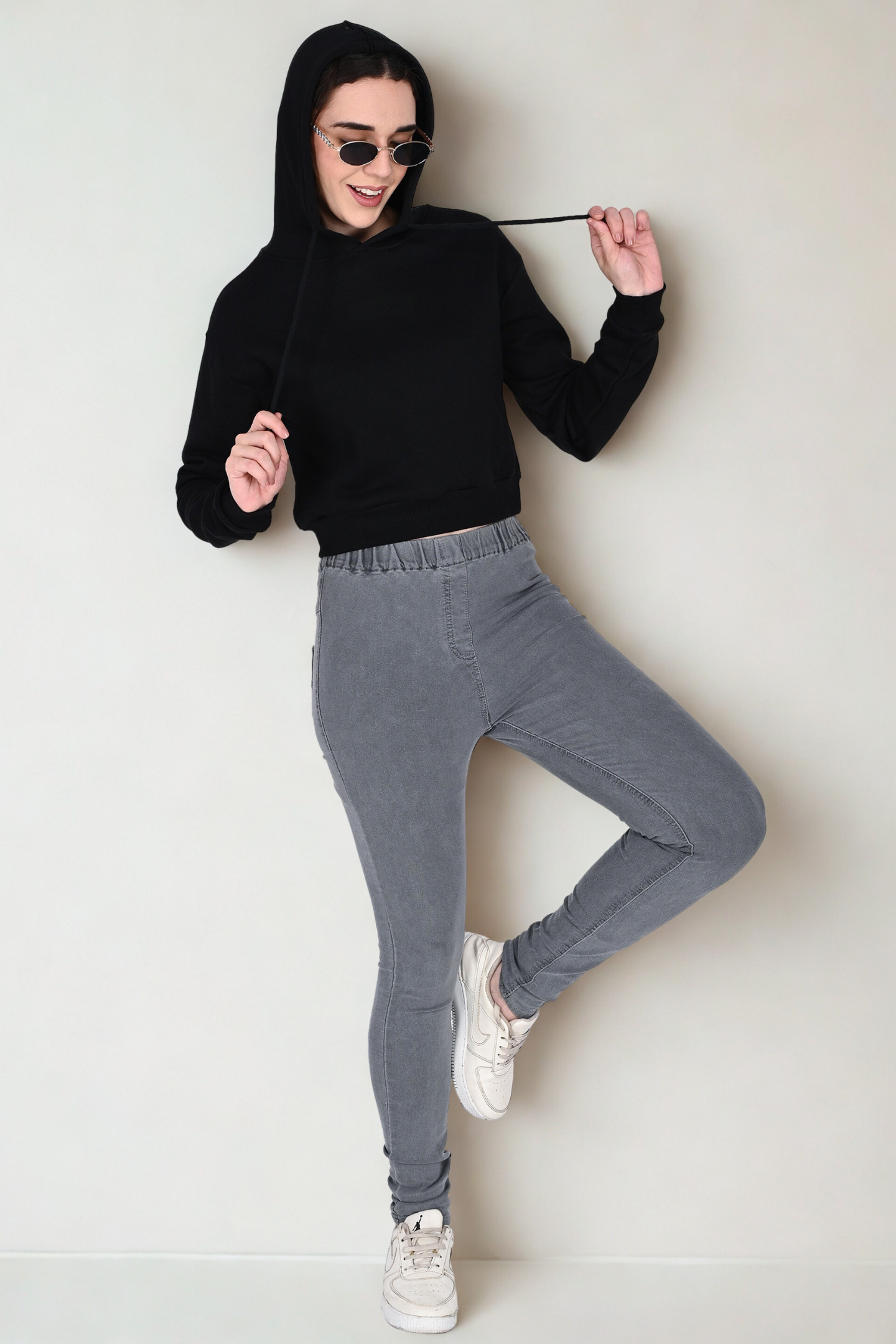 Black Crop Hoodie