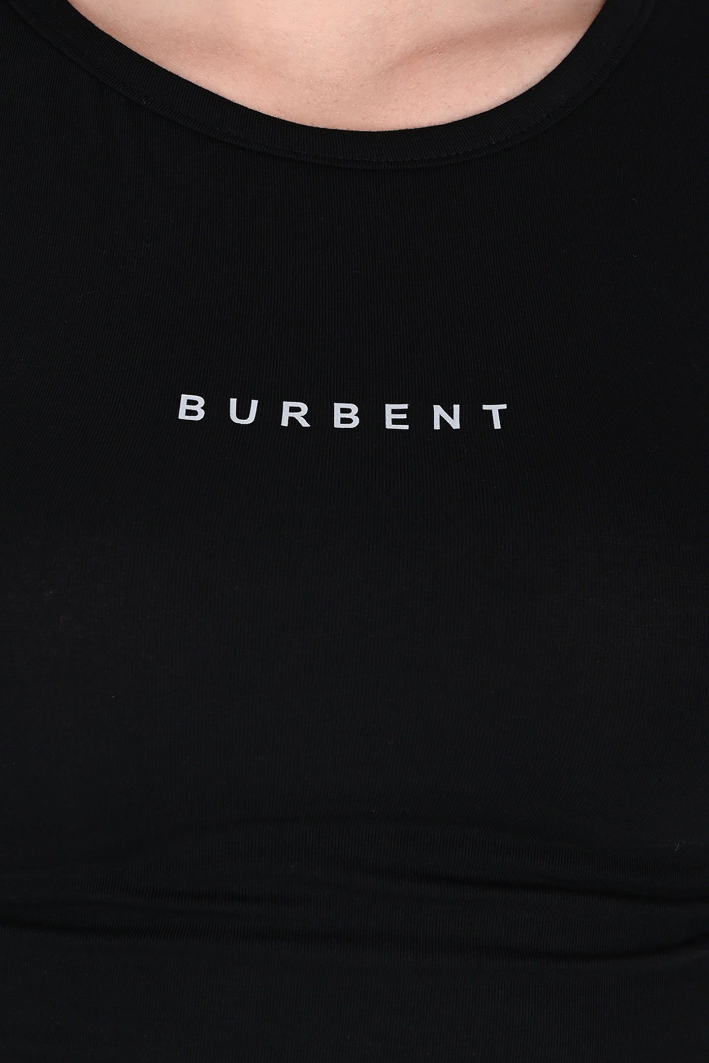 Black Fitted Crop Tee for Women