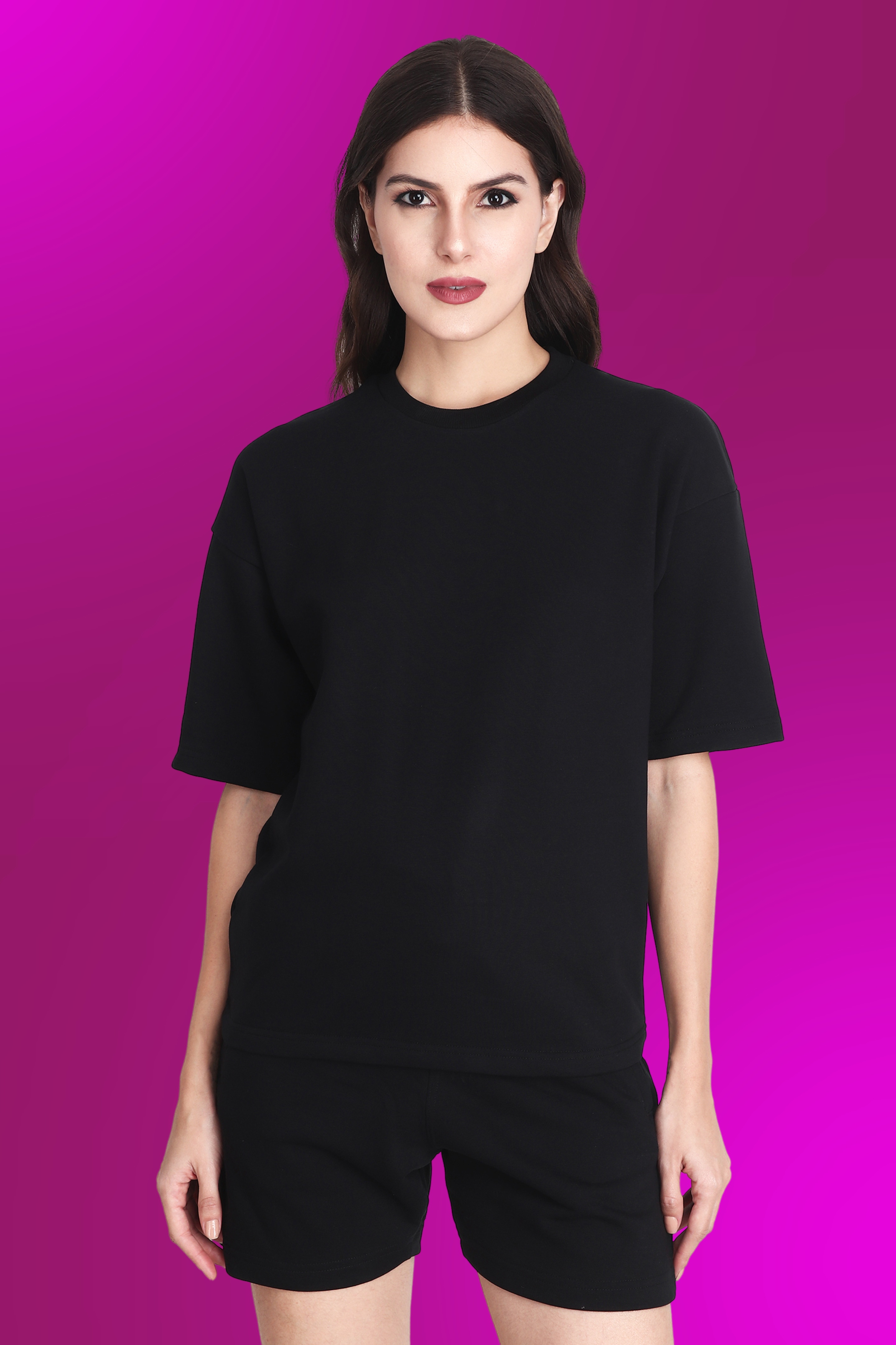 Black Unisex Oversized T-shirt & Shorts Co-ord Set - BURBENT®