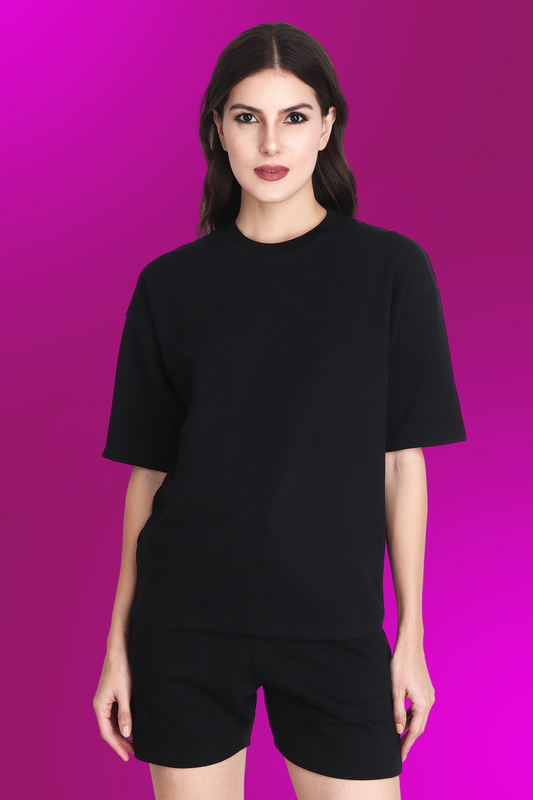 Black Unisex Oversized T-shirt & Shorts Co-ord Set - BURBENT®