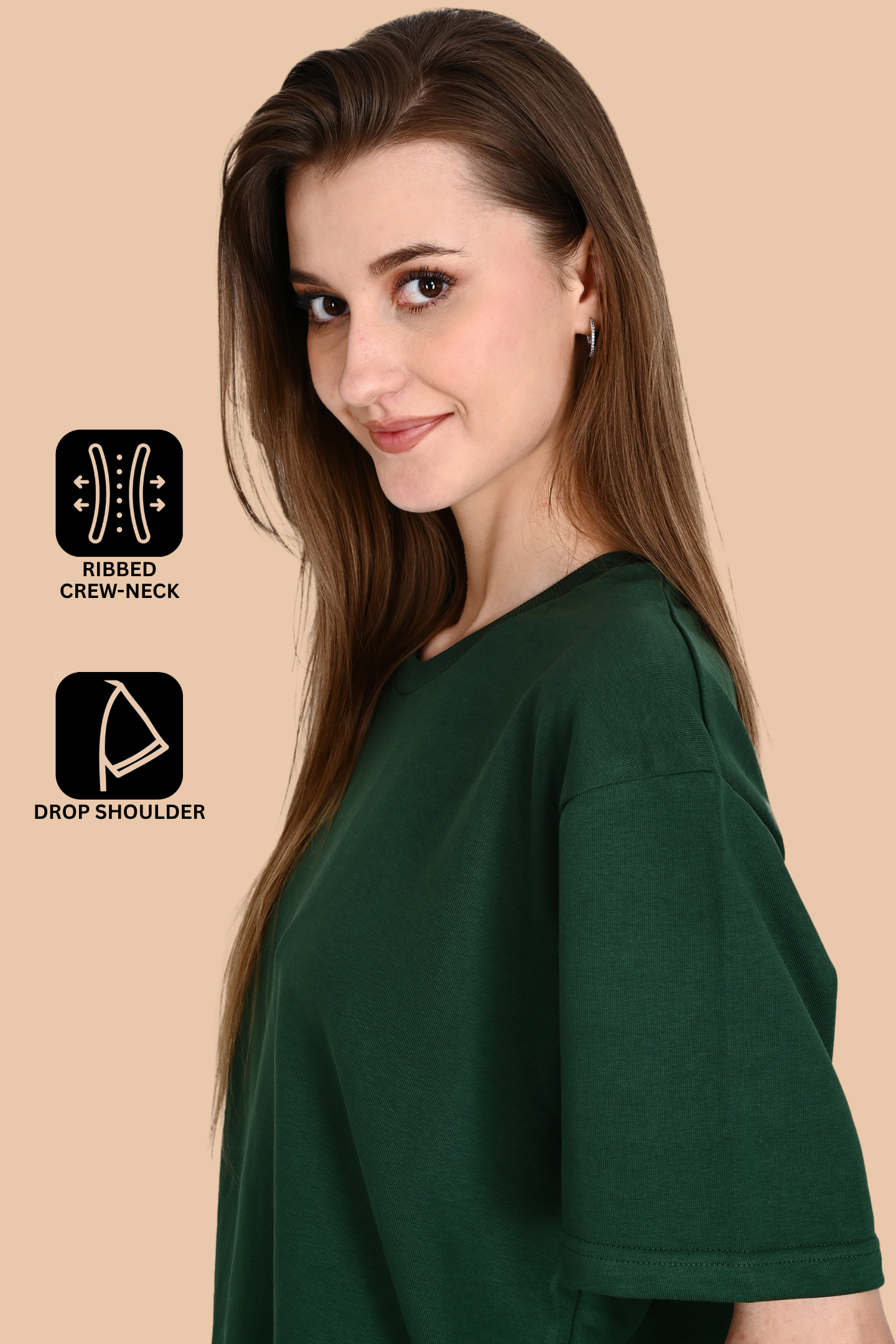 Dark Green Unisex Oversized French Terry T-Shirt