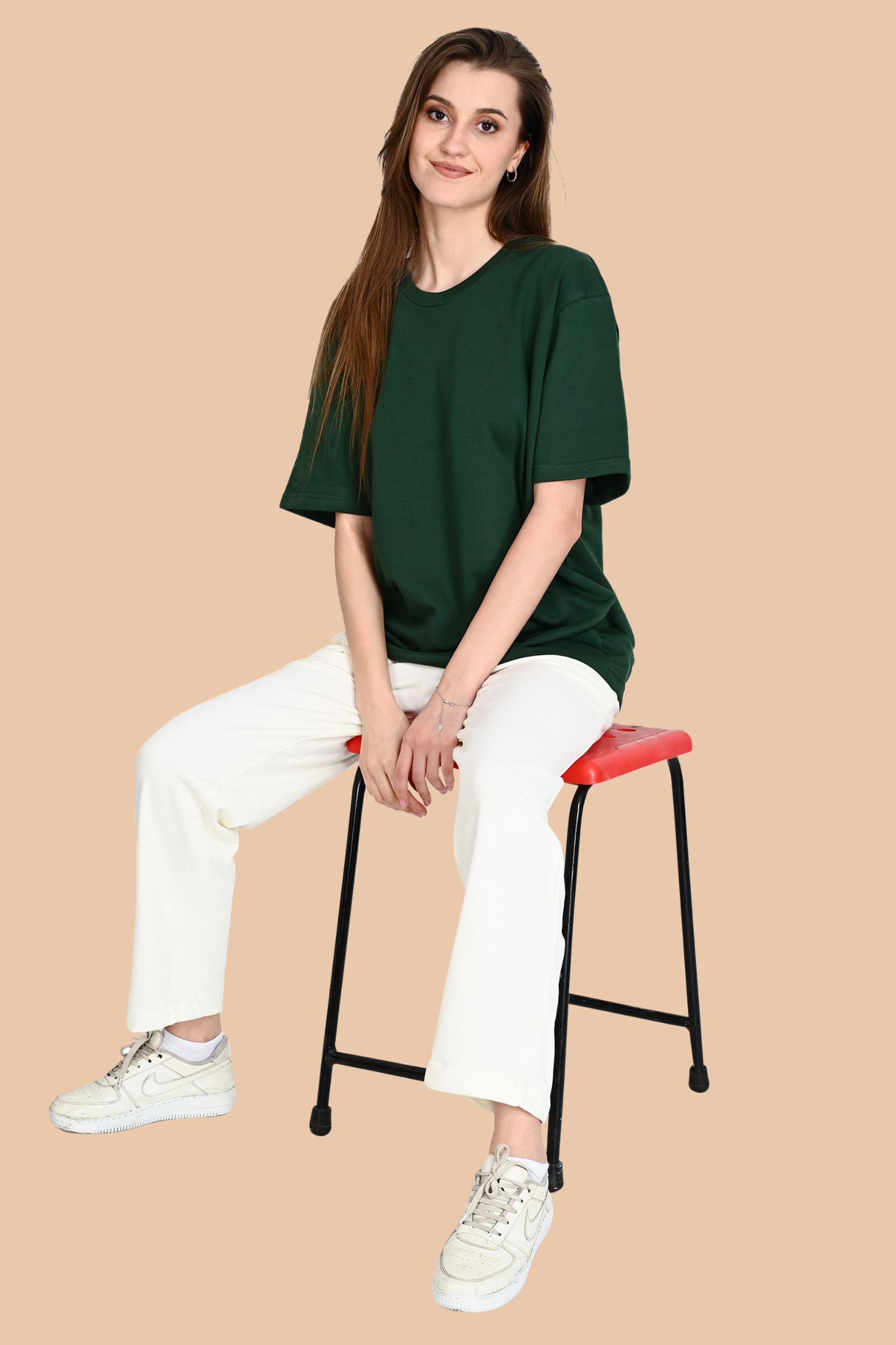 Dark Green Unisex Oversized French Terry T-Shirt