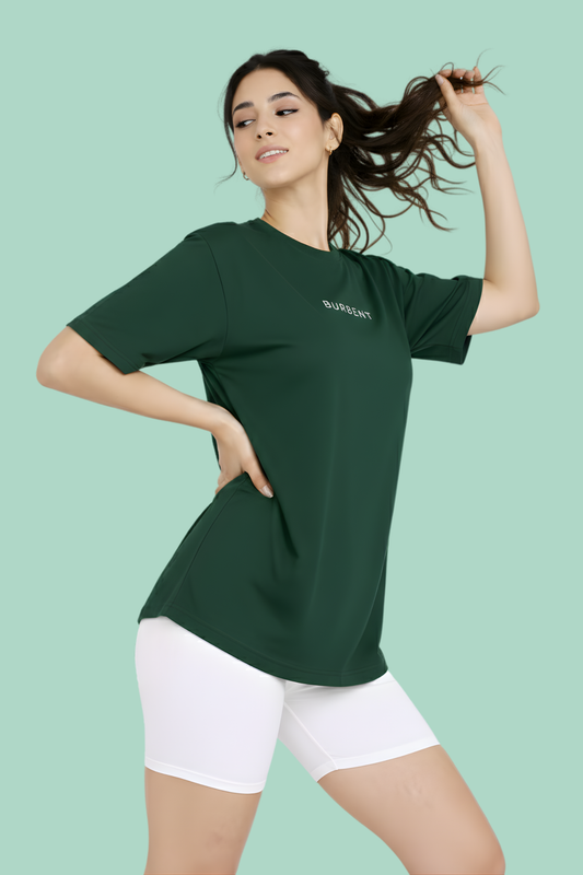 Dark Green Oversized French Terry Unisex T-Shirt