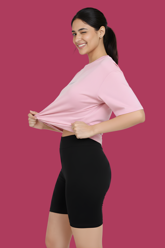 Flamingo Pink Oversized French Terry Unisex T-Shirt