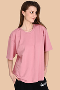 Flamingo Pink Unisex Oversized French Terry T-Shirt