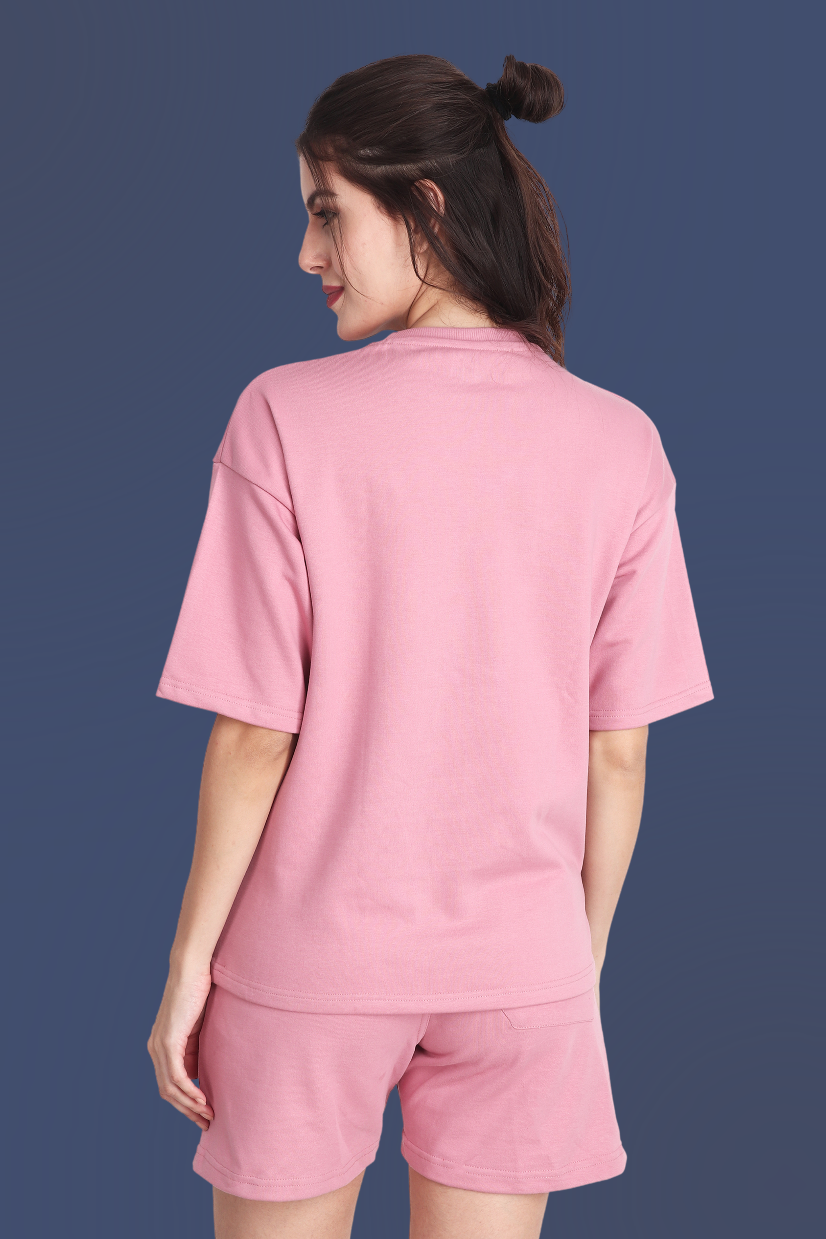 Flamingo Pink Unisex Oversized T-shirt & Shorts Co-ord Set - BURBENT®